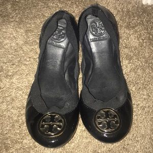 Black patent leather Tory Burch flats